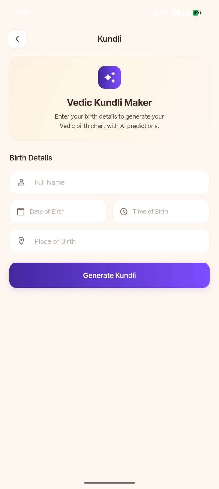 Kundli screen